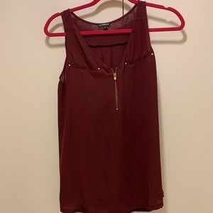 Express Burgundy sleeveless blouse